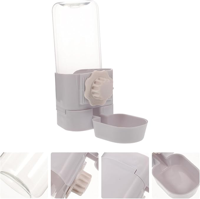 Angoily Automatic Hanging Pet Water Bottle Dispenser for Dogs and Cats Cage-Mounted Waterer Portable Feeder for Puppies and Kittens