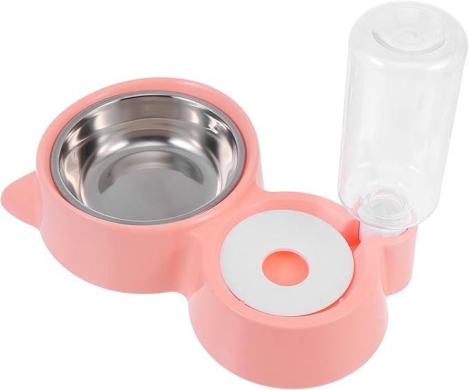 1pc Automatic Pet Feeding Bowl Cat Ear Design Dual Use Food and Water Dispenser for Cats and Dogs Easy to Compact and Lightweight