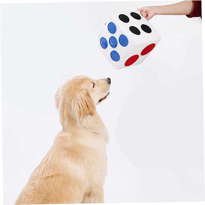 Milisten Dog Plush Training Toy Sniffing Dice for Dogs Soft Plush Material Engaging Activity Toy for Pets for Teething and Foraging White