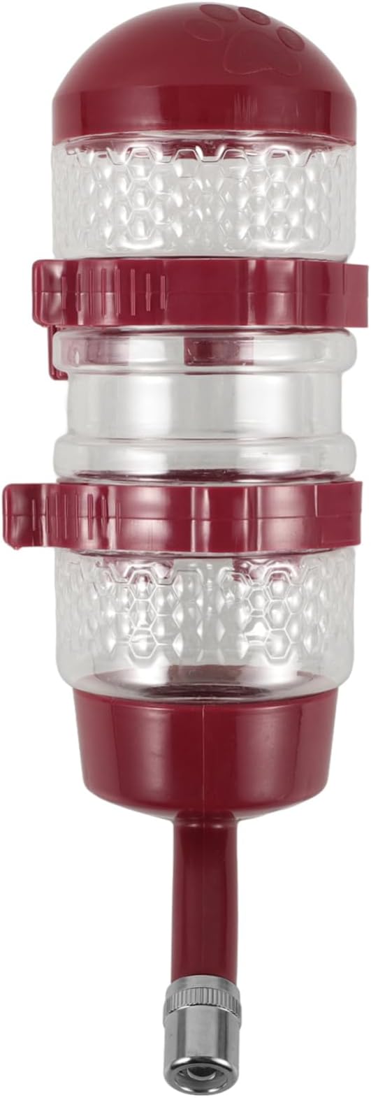 Mikikit 5pcs Pet Feeder Dispenser for Dogs and Cats Hanging Water Bottle with Automatic Drinking Function Easy to Install Prevents Spills for Pet Cages and Travel Wine Color