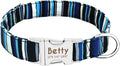 Dog Collar Personalized Nylon Small Dogs Puppy Collars Engrave Name ID for Small Medium Large Pet Pitbull German Shepherd 5 L