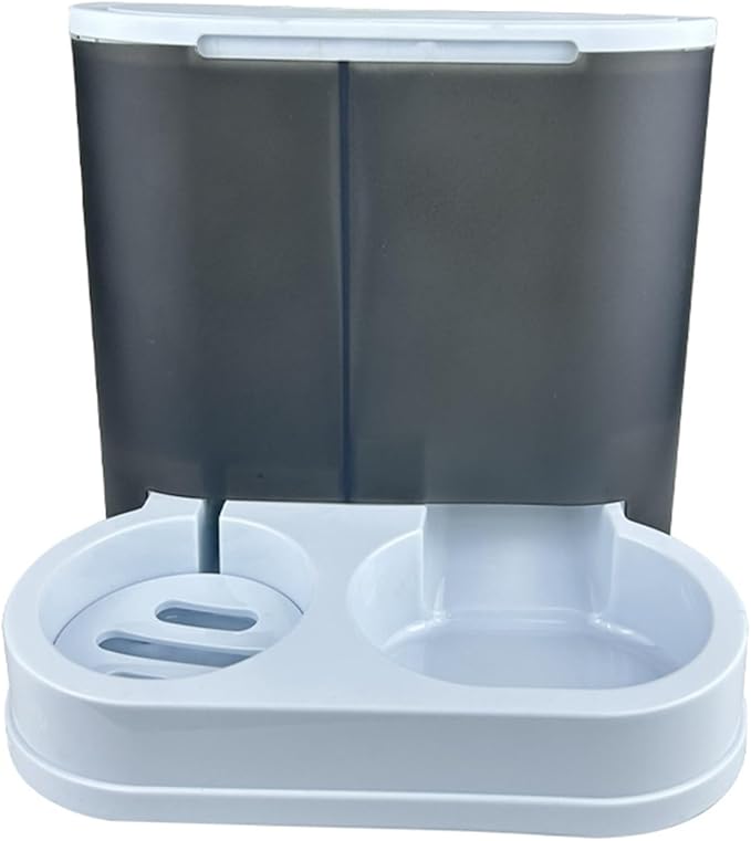 Automatic Dog Double Food Bowl Water Dispenser - Large Capacity Feeder Dogs Cats