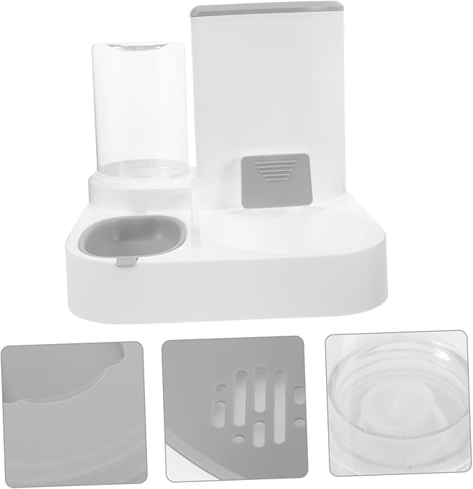 Totority Automatic Pet Water and Food Dispenser Detachable Dog and Cat Feeder Capacity Dry and Wet Separation Easy Design for Pets Convenient Automatic Water Bowl