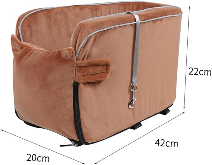 Yardwe Thickened Non-Slip Dog Car Bed Safety Belt Universal PET Cushion for Dogs and Cats Washable Car Seat Cover for Travel Suitable for Medium Pets