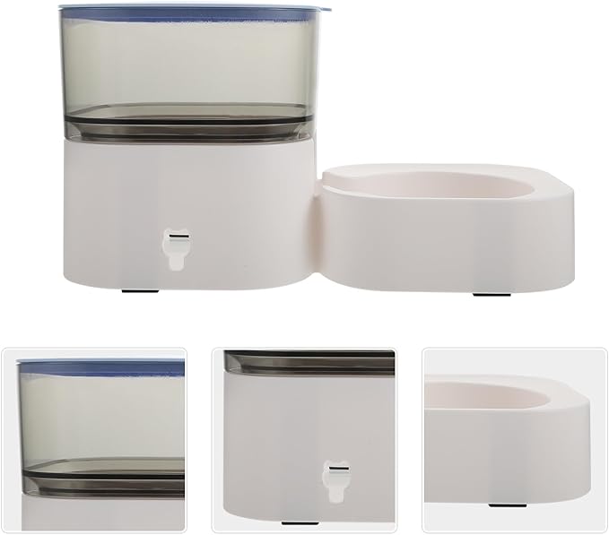 FRCOLOR Automatic Pet Food Dispenser with Detachable Anti-Slip Feeding Bowl, Dry Food Storage Container for Dogs and Cats, Blue Household Auto Feeder Suitable for Home Use