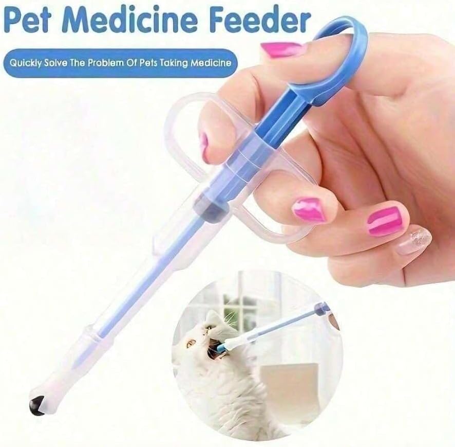 1PC Automatic eco-Friendly Plastic pet Feeding Tube Syringe kit Needle Dropper Feeder for Cats and Dogs （Random Color Shipping）