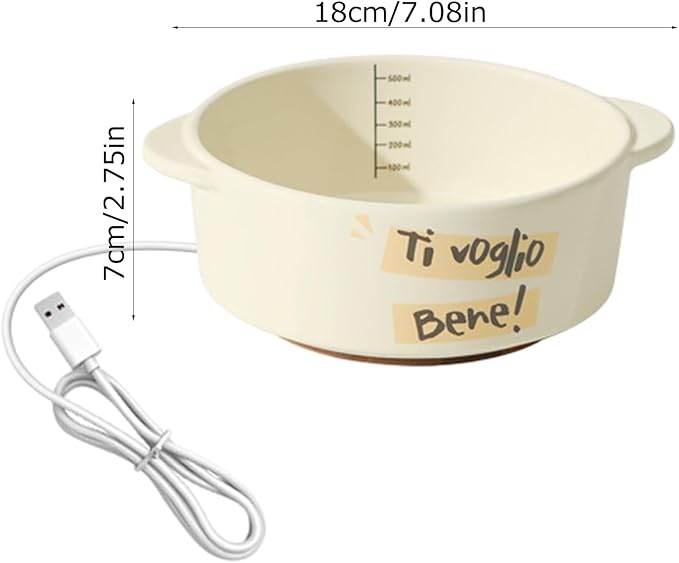 Heated Water Bowl Dog - Ceramic Pet Heating Dish, Constant Temperature Automatic Waterer, Winter Drinking Solution | Dogs Cats Rabbits Birds for Dogs Cats Rabbits Birds