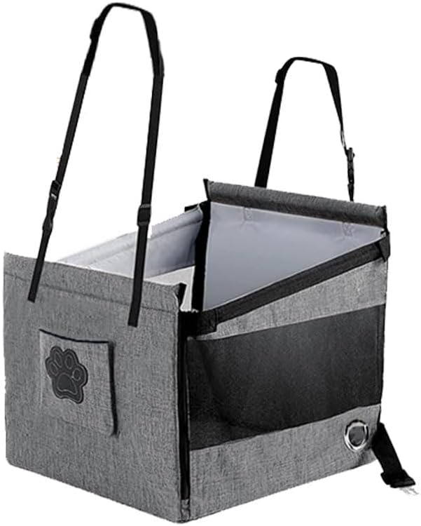 Grey Dog Car Seat forTravel Carrier, Non-Slip Bottom, Big Dog Car Seats, Suitable for Outdoor Travel and Time Driving.