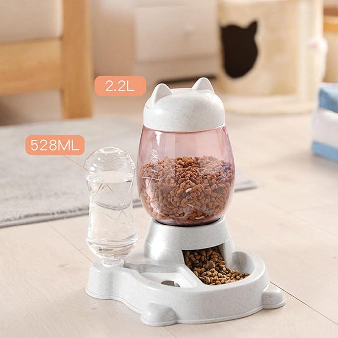 Pet Bowls Pet Automatic Feeder Cat Dog Food Dispense Water Drinking Bowl Feeding Dispenser for Cats Dogs Pink