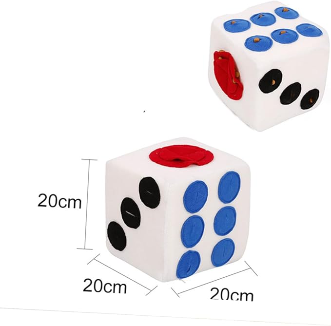 Dog Plush Training White Dice Design Sniffing Nosework for Dogs and Puppies Durable Elastic Pet for Interactive Play and Foraging Fun