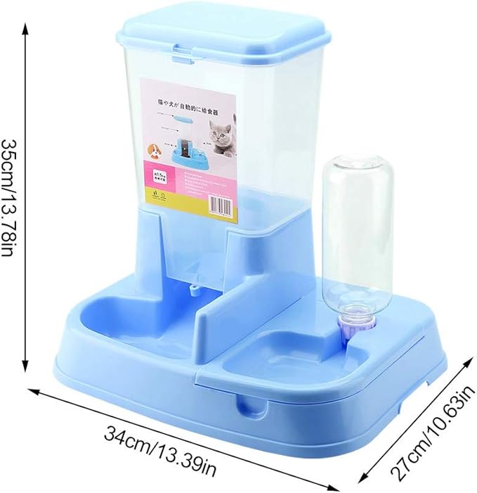 Pets Feeder, Automatic Pet Feeder Detachable Food Dispenser Water Bottle Cats Dogs Feeding Tool
