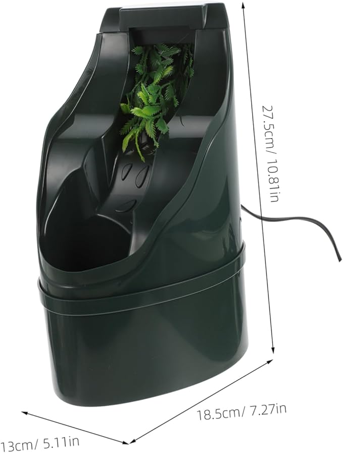 POPETPOP 1pc Waterfall Shape Water Dispenser for Pets Automatic Lizard Drinking Bowl Pump Fresh Running Water Fountain Stable Design for Cats and Decoration Us