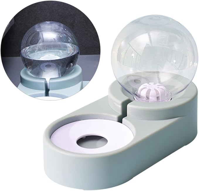 VICASKY Creative Double Bowl Pet Water Feeder Automatic Water Dispenser for Dogs and Cats Blue Non Spill Design with Smooth High Density Surface for Home and Pet Shops