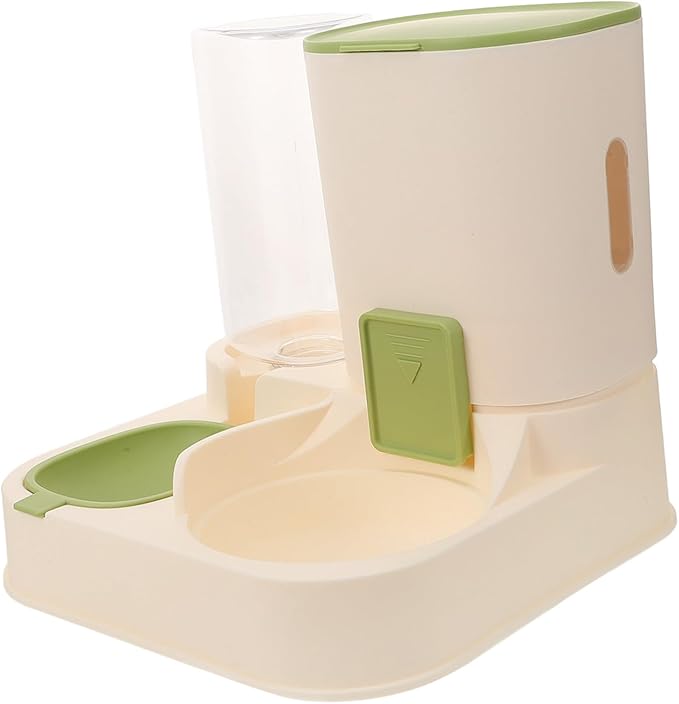 Toyvian Automatic PET Feeder and Water Dispenser for Dogs and Cats Large Capacity Dry Wet Separation PET Water Bowl Detachable Skid Design Food-Grade Material