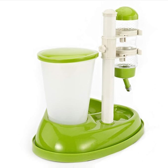 Pet Water Bottle Feeding Bowl Dog Automatic Feeder Food Water Dispenser for Dogs and Cats (Green)
