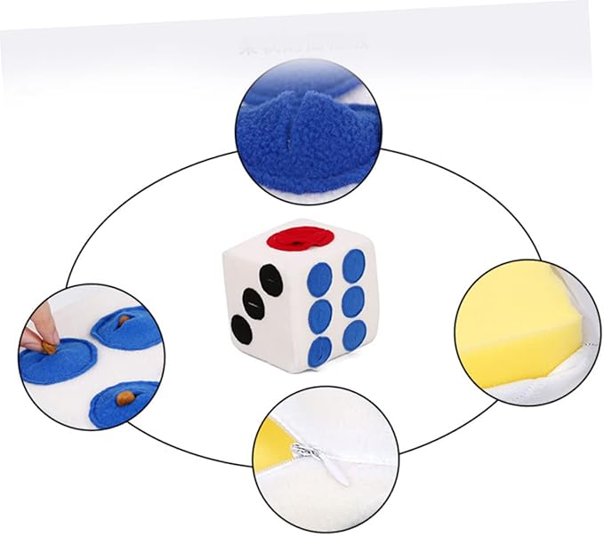 BESPORTBLE Funny Plush Dog Dice for Pets Creative Sniffing Training Plush Interactive Soft Animal for Puppies and Dogs Easy to Clean Playmate