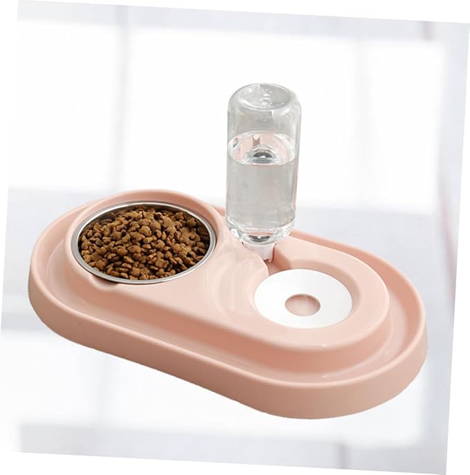 Automatic Water Filling Dog Bowl Stand Pet Water Feeder Siphon Principle Plastic Stainless Steel Dual Bowl for Dogs Cats