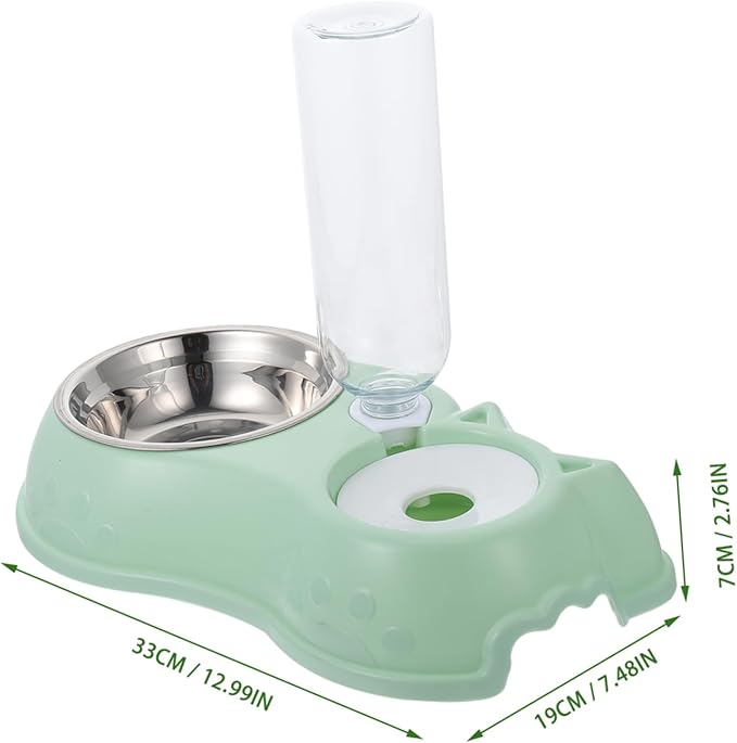 1Set Pet Double Feeder for Dogs and Cats Automatic Water Food Feeding Device with Non Slip Base Practical Pet Supply for Home and Pet Shops for Rabbits and Other