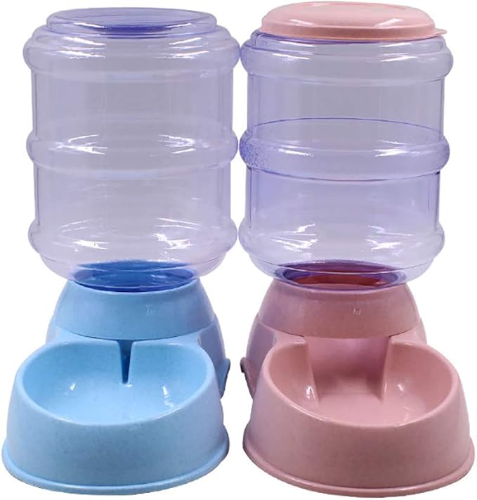 Food Dispenser Pet, Automatic Pet Water Food Dispenser 3.8L Large Capacity Self-Dispensing Pet Feeder Waterer Cat Dog Feeding Bowl Drinking Water/Automatic Feeding Pet Supplies 2#/13 ( Color : Light P