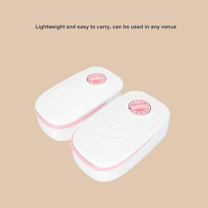 2 Meal Automatic Pet Feeder Dual Meal Pet Feeder Timed Dry Or Semi Moist Pet Food Feeder Large Capacity for Dog Cat (Pink)
