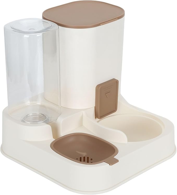 2 in 1 Automatic Cat Feeder and Water Dispenser, Food Feeder and Waterer Set, Feeder Cat Dry Food Pet Feeder and Water Dispenser for Indoor Outdoor Cats