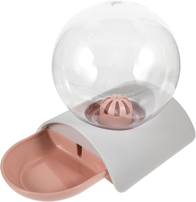 1PC Large Capacity Pet Automatic Water Dispenser Durable Transparent Bubble Water Bowl for Dogs Cats Lightweight Design Easy to Clean for Home Outdoor Use Pink