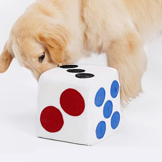 Dog Plush Training Dice Funny Sniffing for Pets Interactive Playtime Creative Design for Nose Work Games and White