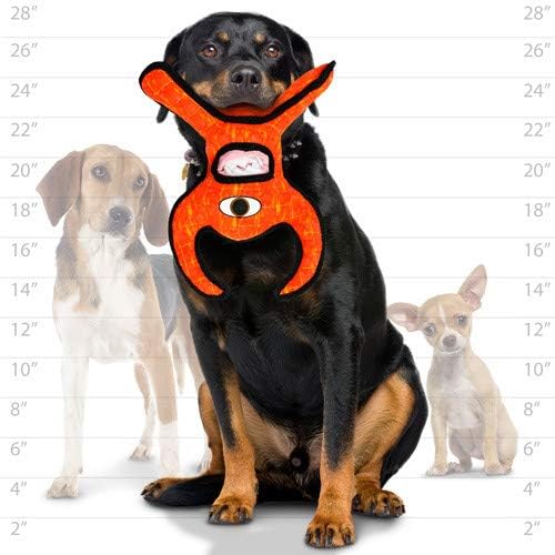 TUFFY® - World's Tuffest Soft Dog Toy - Alien - Multiple Layers. Made Durable, Strong & Tough. Interactive Play (Tug, Toss & Fetch). Machine Washable & Floats. (Red, Large 2 Pack)