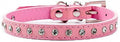 Rinestone Creative Pet Dog Collar Necklace Leather Durable Breathable Puppy Dog Collar Leash Accessories (XXS-M) 10A Pink M