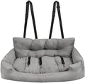 Dog Car Seat, Safe Cozy Travel Bed Carrier with Clip-On Leash, Storage Pockets, Water-Resistant & Machine Washable for Puppies(Light Grey 3 Seat)
