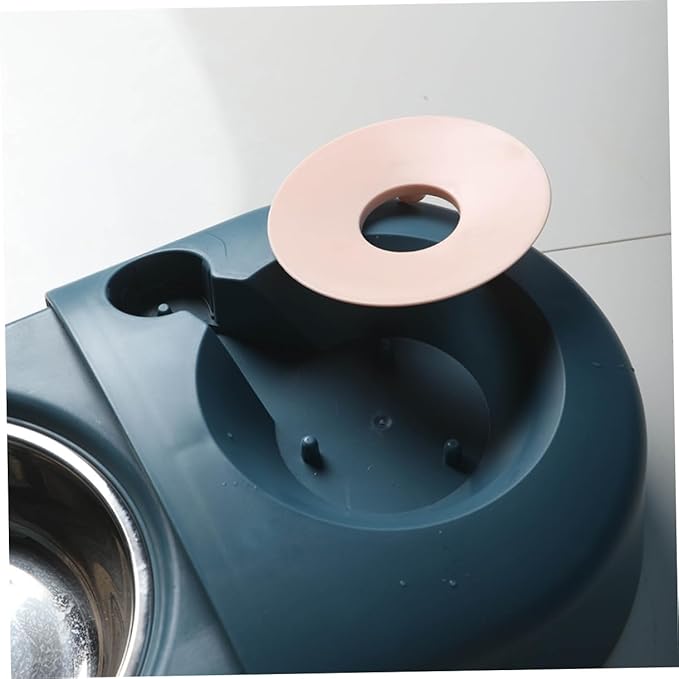 UPKOCH Automatic Dog and Cat Feeder Bowl with Water Dispenser, Anti-Spill Blue Pet Feeding Basin Suitable for Dogs and Cats