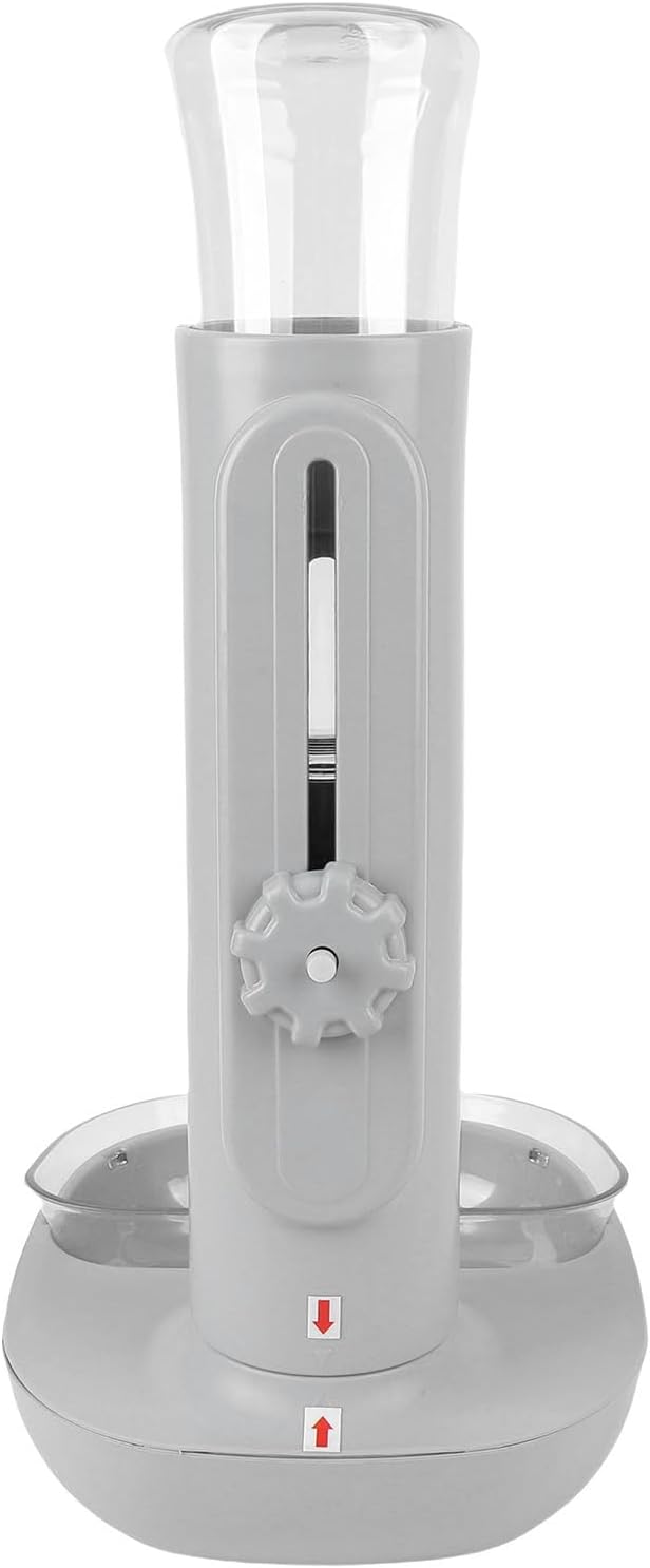 Pet Automatic Water Dispenser, Liftable Height Adjustable Hanging Design No Wet Mouth for Cats Dogs, with 680ml Capacity for Multiple Pets (Grey)