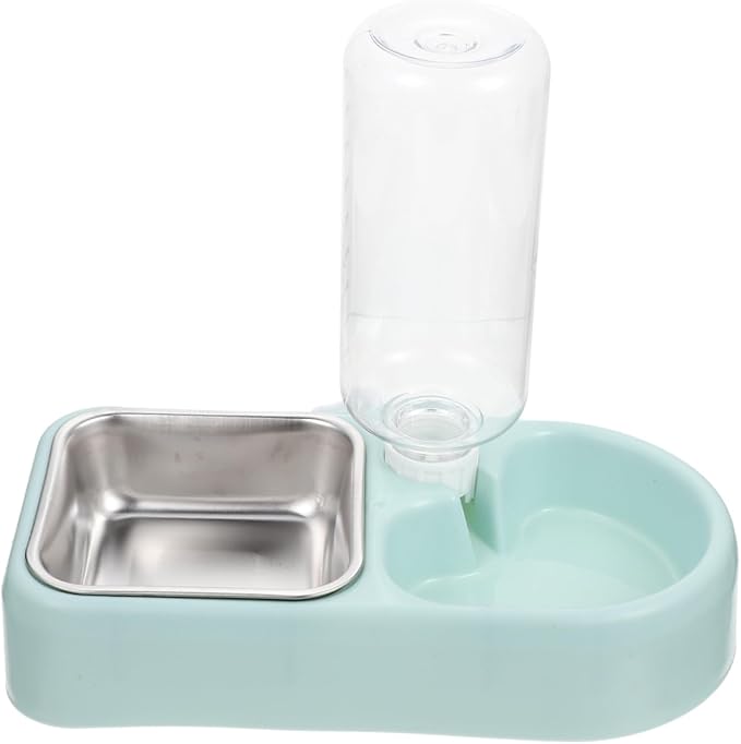 BESPORTBLE Detachable Dog Feeder and Water Dispenser Automatic Water Bowl with Transparent Bottle Design Suitable for Dogs Cats and Pets Easy to Clean Bite-Resistant Material