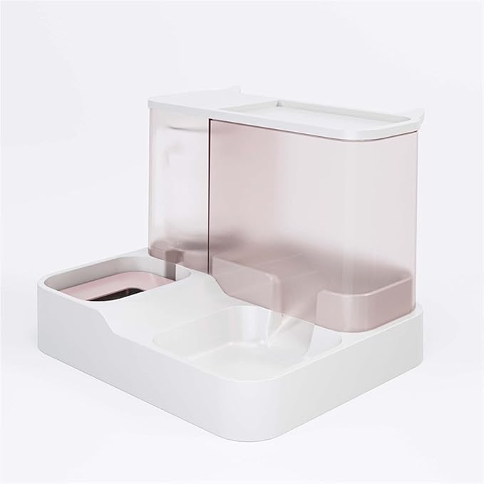 Dog Water Bottles Automatic Pet Water Dispenser Feeding Bowl Dog Drinking Cat Food Container(Pink)