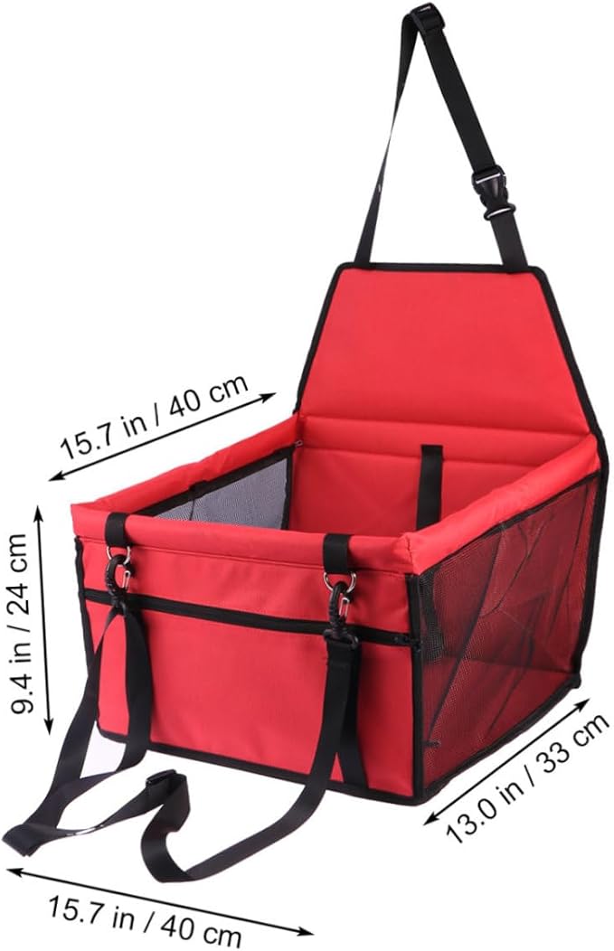 Sosoport Mesh Pet Bag for Car Dog Car Seat Thick Support Rods Safe Travel Companion