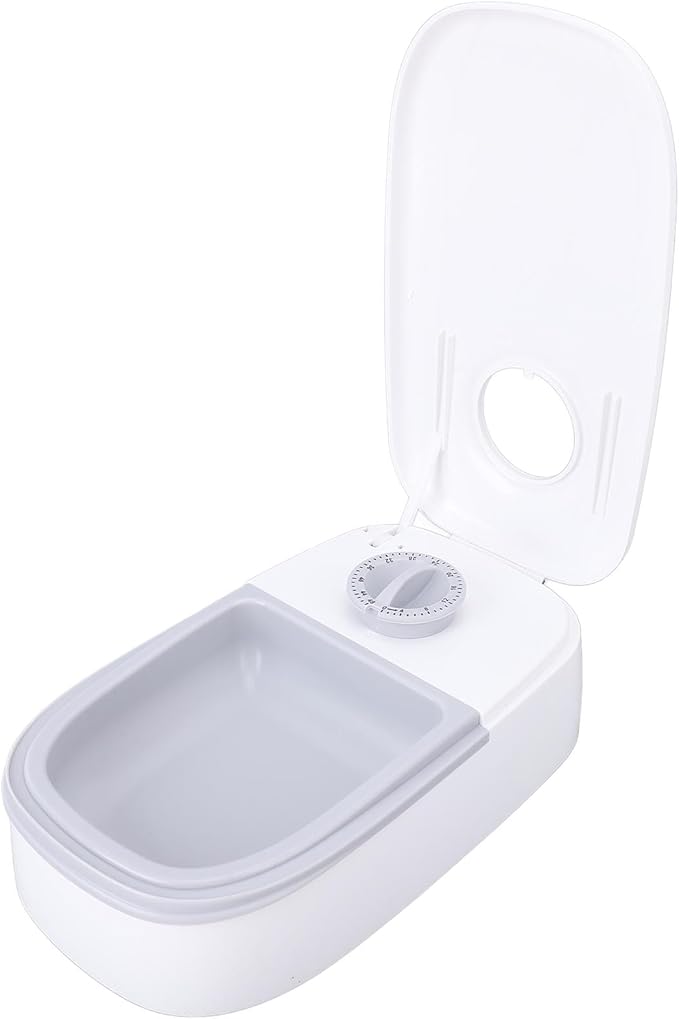CHICIRIS Automatic Pet Feeder, Smart Timer Dry Wet Food Dispenser with Single Bowl Design for Dogs Small Medium Pets, Portion Control Freshness (Gray)