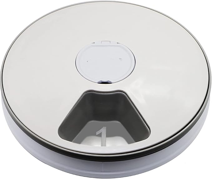 Massage Cushion Round Timing Feeder Automatic Pet Feeder 6 Meals 6 Grids Cat Dog Electric Dry Food Dispenser 24 Hours Feed Pet Supplies (Color : A)