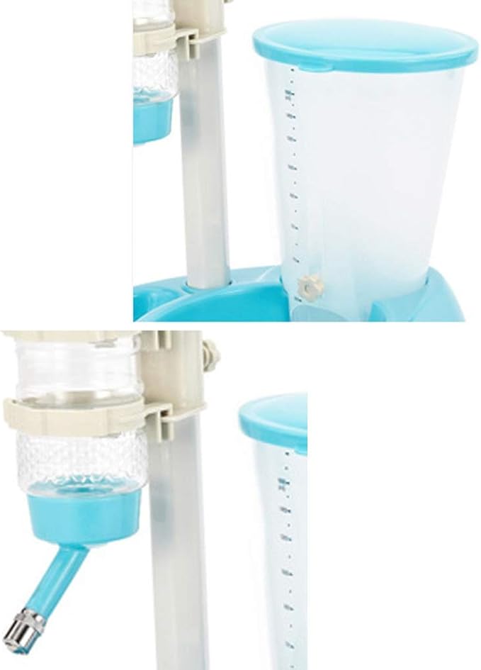 Pet Water Bottle Feeding Bowl Dog Automatic Feeder Food Water Dispenser for Dogs and Cats (Blue)