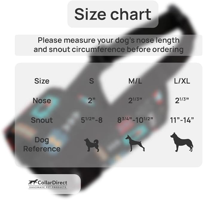 CollarDirect Dog Muzzle - Adjustable Soft Breathable Tribal Nylon Dog Mouth Guard Cover for Small, Medium and Large Dogs, Anti Chewing, Barking & Biting (Pattern 2; M/L)