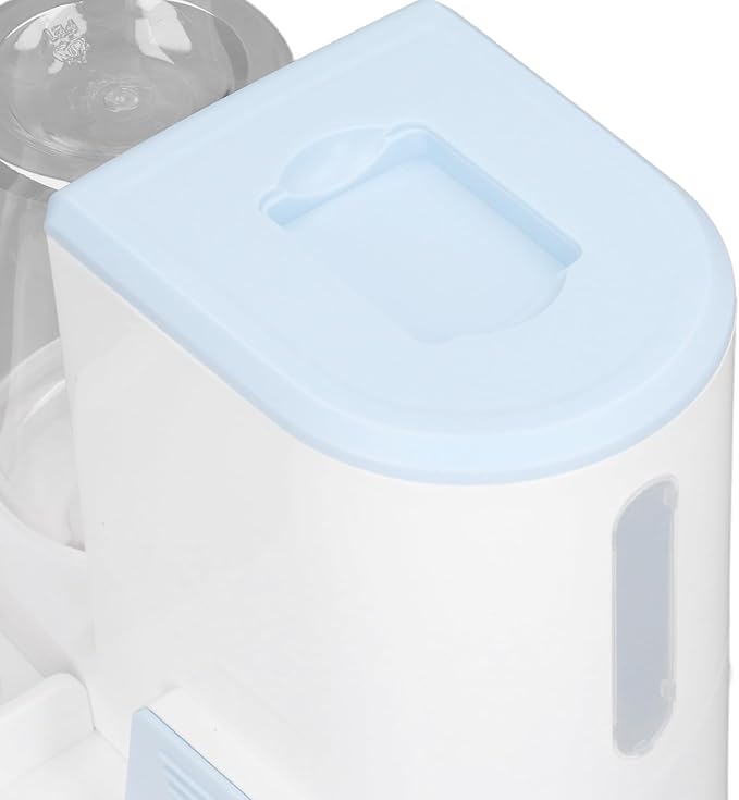 Pet Feeder and Water Dispenser, 2 in 1 Gravity Automatic Water Dispenser and Food with Large Capacity for Dogs Cats Pets (Blue)
