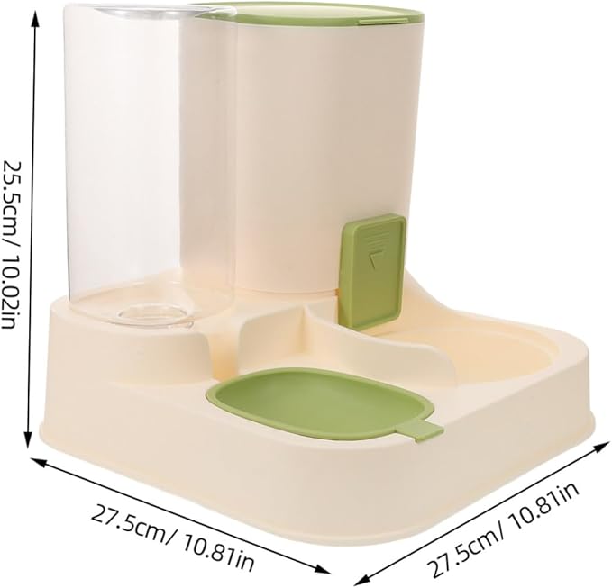 GANAZONO Automatic Water Dispenser for Cats Dogs Dual Bowl Design Detachable Fresh Food Water Easy Maintenance