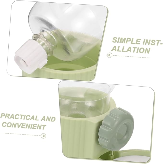2pcs Hanging Pet Water Dispenser for Dogs and Cats Feeder Convenient Cage Accessory for Pets Green Roman Design