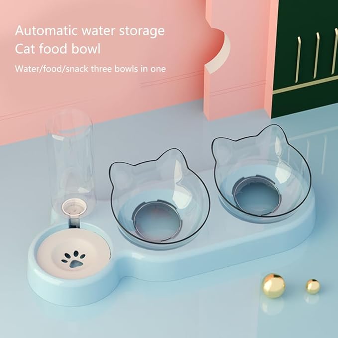 Detachable Cats Watering Eatting Bowl Double Bowl Pet Easy Washable Bowl Automatic Bowl for Dog Watering Feeding Bowl