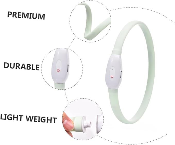 Luxshiny USB Rechargeable LED Pet Collar Luminous Night Safety Light Up Dog Collar for Comfortable Lightweight Use