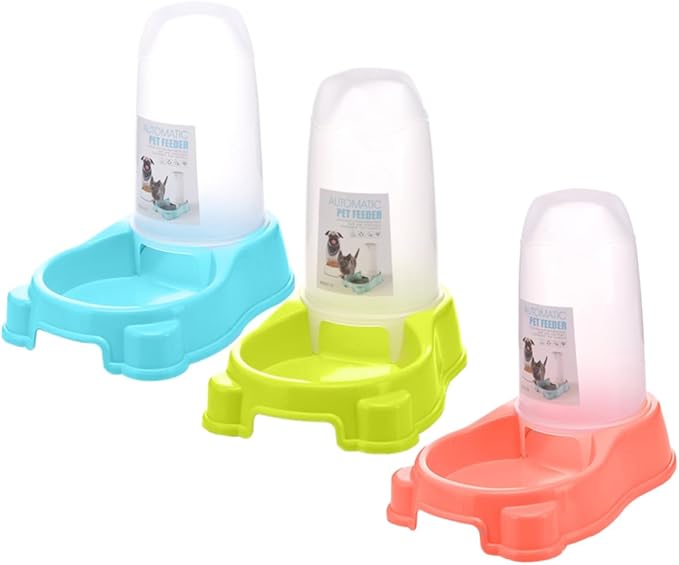 Automatic Pet Feeder Dispenser for Dogs Cats Plastic -Slip Washable Parts Pp Resin Tasteless Safe Random Color