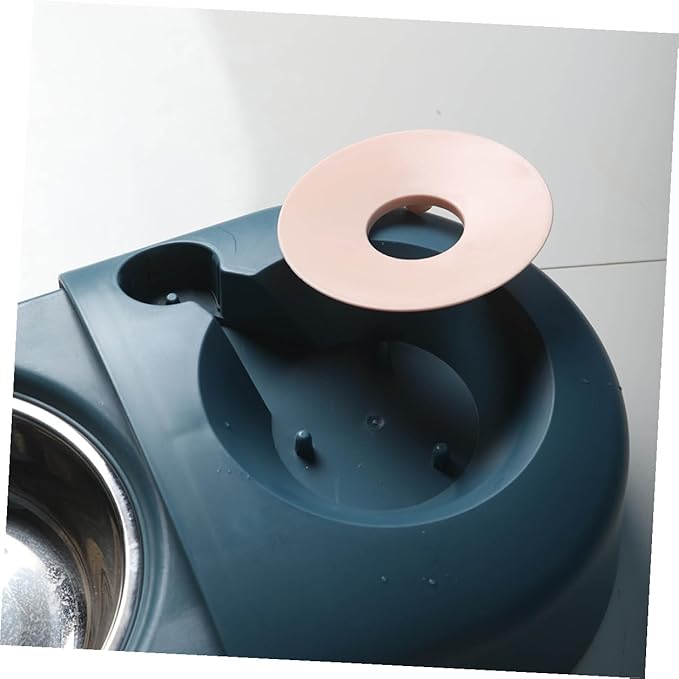 minkissy Automatic Pet Feeding Bowl with Water Dispenser Blue Non-Spill Dog and Cat Food Basin Gravity-Operated Pet Supply for Puppies