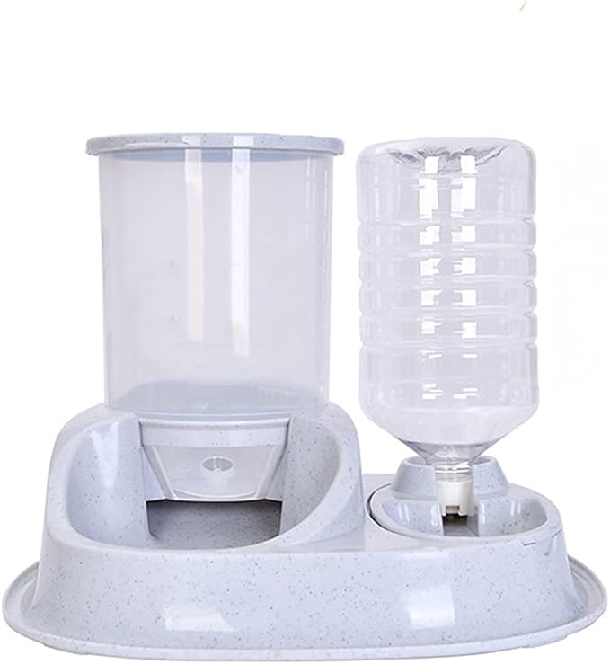 Automatic Gravity Dog Feeder, 2 in 1 Large Capacity Separated Rotatable Dog Food and Water Dispenser for Small Medium Cats, Dogs, Puppies and Rabbits