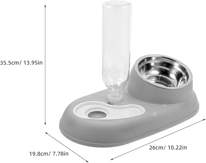 SUPVOX Automatic Cat Water Dispenser and Food Feeder Pet Water Bowl for Dogs and Cats Minimalist Design Suitable for Home and