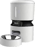 Pet Feeder Smart Automatic Feeder Timed Quantitative Feeding Pet Feeding Machine 4L Pet Food Storage Bucket Suitable Compatible with Cats and Dogs Pets Supplies(White,Keyboard)