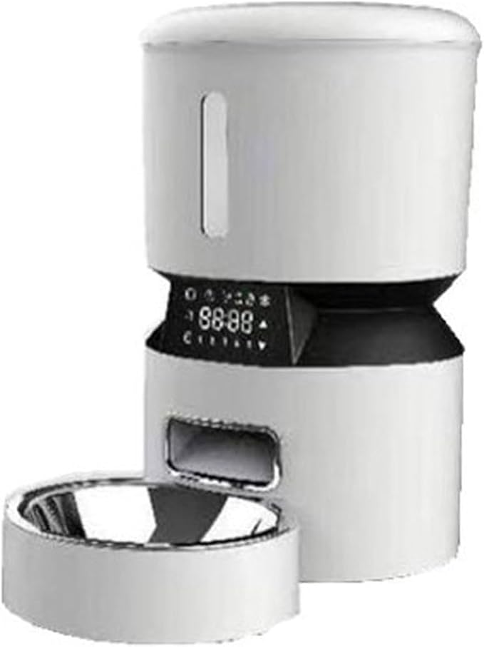 Pet Feeder Smart Automatic Feeder Timed Quantitative Feeding Pet Feeding Machine 4L Pet Food Storage Bucket Suitable Compatible with Cats and Dogs Pets Supplies(White,Keyboard)